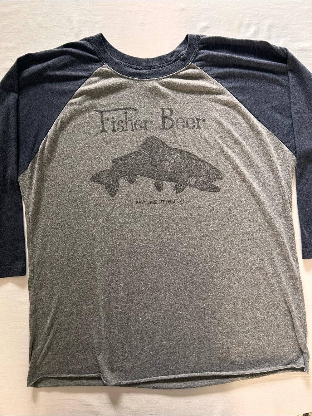 Craft Brewery Raglan Tee Bundle XL Fisher Beer Belching Beaver 3/4 Sleeve - Picture 3 of 14